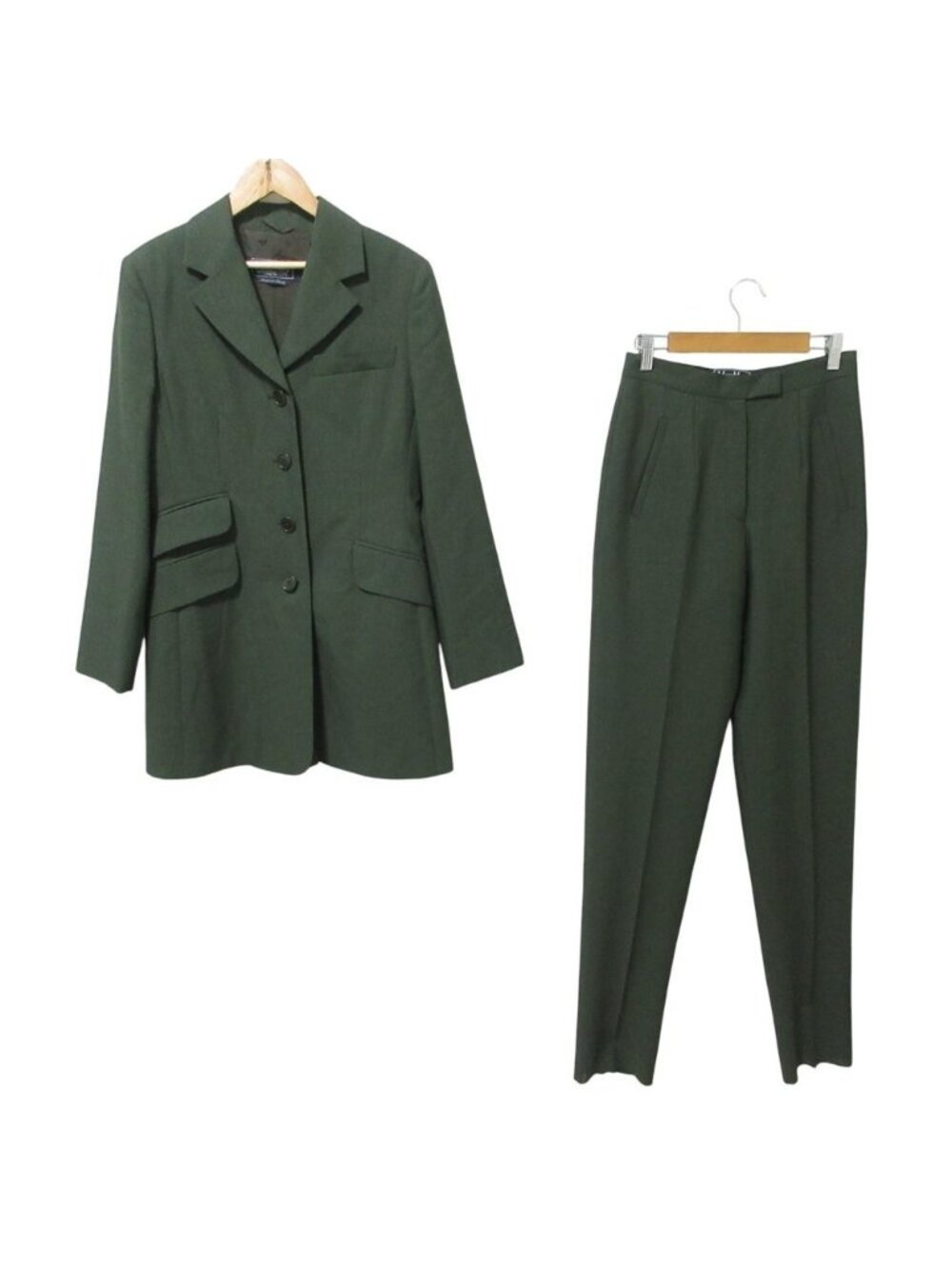 Max Mara Week Endline Weekend Line Wool Mohair Jacket Trousers Set Green 40